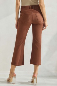 Women's Classic Solid Straight Leg Crop Pants style 2