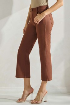 Women's Classic Solid Straight Leg Crop Pants style 3