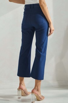 Women's Classic Solid Straight Leg Crop Pants style 2