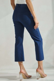 Women's Classic Solid Straight Leg Crop Pants style 3