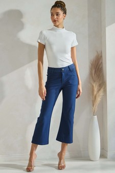 Women's Classic Solid Straight Leg Crop Pants style 5