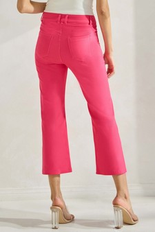 Women's Classic Solid Straight Leg Crop Pants style 2