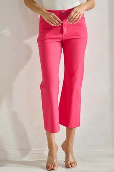 Women's Classic Solid Straight Leg Crop Pants style 4