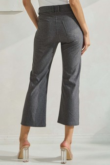 Women's Classic Solid Straight Leg Crop Pants style 2