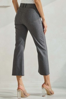 Women's Classic Solid Straight Leg Crop Pants style 3