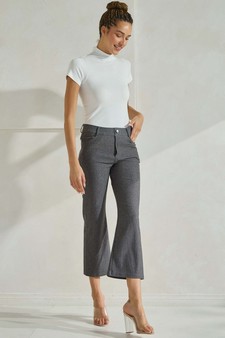 Women's Classic Solid Straight Leg Crop Pants style 4