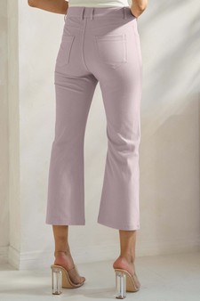 Women's Classic Solid Straight Leg Crop Pants style 2