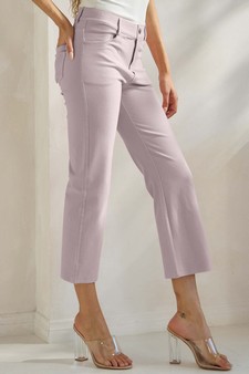 Women's Classic Solid Straight Leg Crop Pants style 3