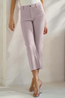 Women's Classic Solid Straight Leg Crop Pants style 4