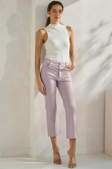 Women's Classic Solid Straight Leg Crop Pants style 5