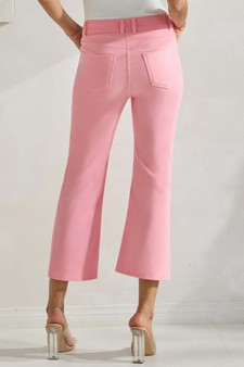 Women's Classic Solid Straight Leg Crop Pants style 2