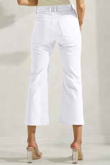 Women's Classic Solid Straight Leg Crop Pants style 2