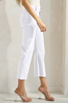 Women's Classic Solid Straight Leg Crop Pants style 3