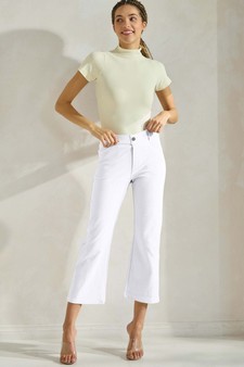 Women's Classic Solid Straight Leg Crop Pants style 5