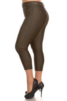 *** NY ONLY - Women's Cotton-Blend 5-Pocket Skinny Capri Jeggings - Plus style 2