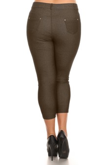 *** NY ONLY - Women's Cotton-Blend 5-Pocket Skinny Capri Jeggings - Plus style 3
