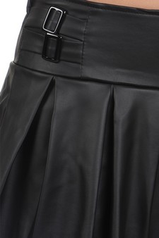 Skater Skort w-Buckles at side Solid Black style 5