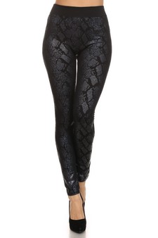 Gold foil print Snakeskin leggings style 2