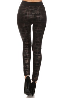 Scratchy Plaid Cross Hatch Leggings (Gold) style 3