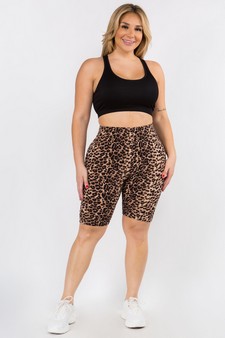 Leopard Print High Waisted Soft Biker Shorts style 4