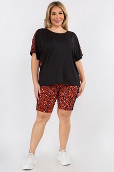 Women's Contrasting Leopard Printed Loungewear Shorts style 4