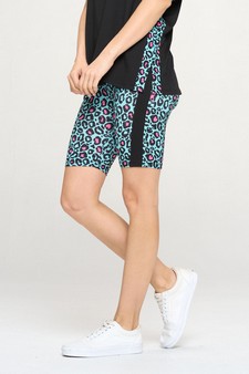 Women's Contrasting Leopard Printed Loungewear Shorts style 2