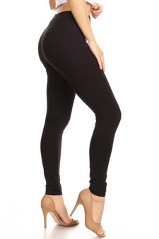 Women's Basic Pima Cotton High Rise Leggings style 2