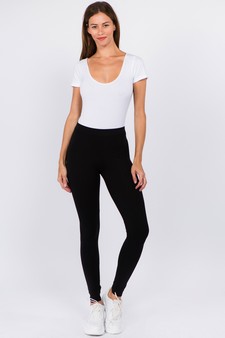 Women's Basic Pima Cotton High Rise Leggings style 5