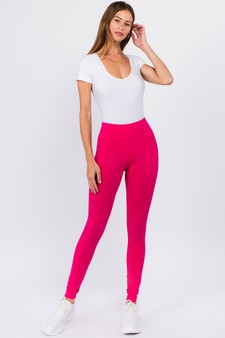 Women's Basic Pima Cotton High Rise Leggings style 5