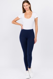 Women's Basic Pima Cotton High Rise Leggings style 4