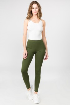 Women's Basic Pima Cotton High Rise Leggings style 5