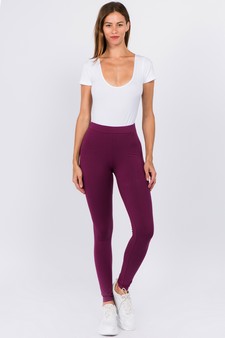 Women's Basic Pima Cotton High Rise Leggings style 5