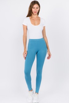 Women's Basic Pima Cotton High Rise Leggings style 4