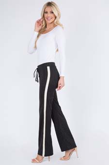 Striped Wide Leg Ponte Pants style 5