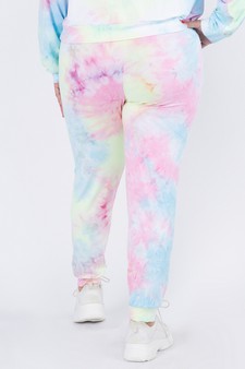 Women's High Rise Drawstring Tie Dye Joggers (XL only) style 3