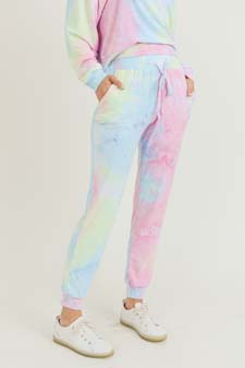 Women's High Rise Drawstring Tie Dye Joggers style 3