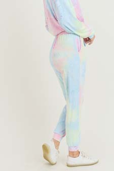 Women's High Rise Drawstring Tie Dye Joggers style 4