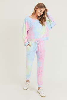 Women's High Rise Drawstring Tie Dye Joggers style 9