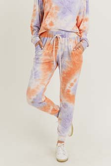 Women's High Rise Drawstring Tie Dye Joggers style 2