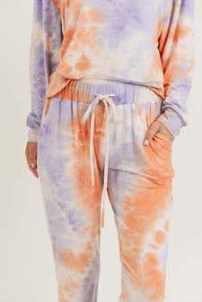 Women's High Rise Drawstring Tie Dye Joggers style 6