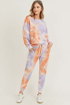 Women's High Rise Drawstring Tie Dye Joggers style 7