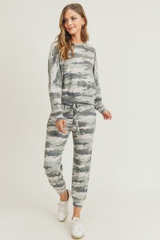 Women's French Terry Vintage Camo Drawstring Joggers - TOP: TP2300 style 5