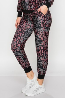 Women’s Cheetah Meets Zebra Drawstring Joggers style 2