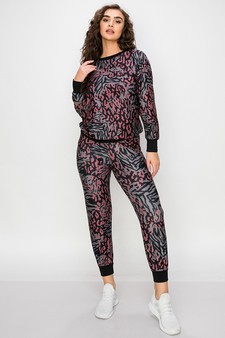 Women’s Cheetah Meets Zebra Drawstring Joggers style 4