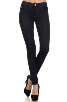 Women's Cotton-Blend 5-Pocket Skinny Jeggings style 2