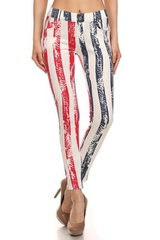 All Stripe American Flag Jeggings Pants
