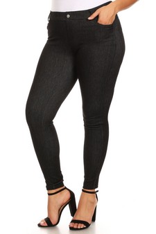 Women's 5 Pocket Soft Knit Skinny Jeggings (XL/XXL only) style 2