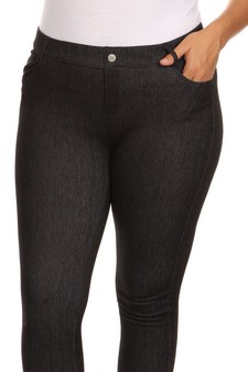 Women's 5 Pocket Soft Knit Skinny Jeggings (XL/XXL only) style 4
