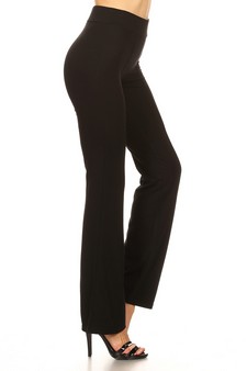 Ladies Front Seam Flare Black Pants style 2