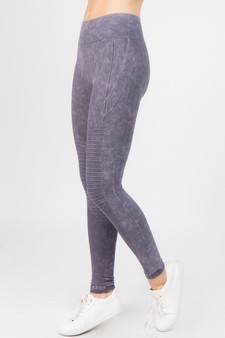 Vintage Wash Moto Detailed Seamless Tights style 2